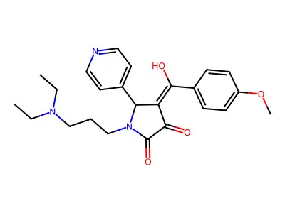 1-[3-(diethylamino)propyl]-3-hydroxy-4-(4-methoxybenzoyl)-5-(pyridin-4-yl)-2,5-dihydro-1H-pyrrol-2-one structure