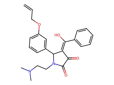 1-(2-dimethylaminoethyl)-4-[hydroxy(phenyl)methylidene]-5-(3-prop-2-enoxyphenyl)pyrrolidine-2,3-dione structure