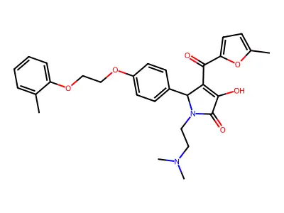 1-[2-(dimethylamino)ethyl]-3-hydroxy-4-[(5-methylfuran-2-yl)carbonyl]-5-{4-[2-(2-methylphenoxy)ethoxy]phenyl}-1,5-dihydro-2H-pyrrol-2-one structure