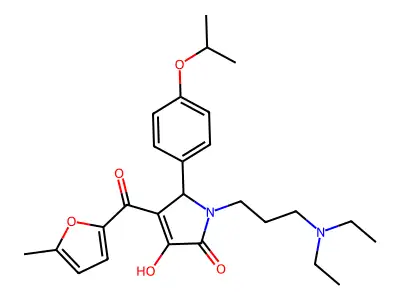 1-[3-(diethylamino)propyl]-3-hydroxy-4-[(5-methylfuran-2-yl)carbonyl]-5-[4-(propan-2-yloxy)phenyl]-1,5-dihydro-2H-pyrrol-2-one structure