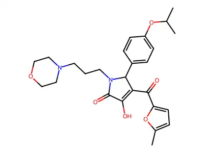 3-hydroxy-4-[(5-methylfuran-2-yl)carbonyl]-1-[3-(morpholin-4-yl)propyl]-5-[4-(propan-2-yloxy)phenyl]-1,5-dihydro-2H-pyrrol-2-one structure