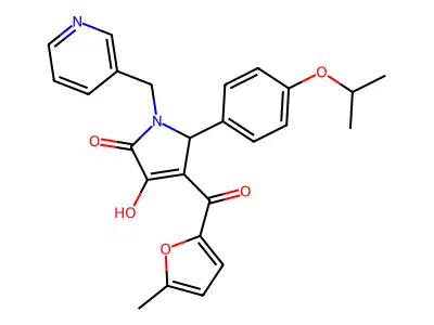 3-hydroxy-5-(4-isopropoxyphenyl)-4-(5-methylfuran-2-carbonyl)-1-(pyridin-3-ylmethyl)-1H-pyrrol-2(5H)-one structure