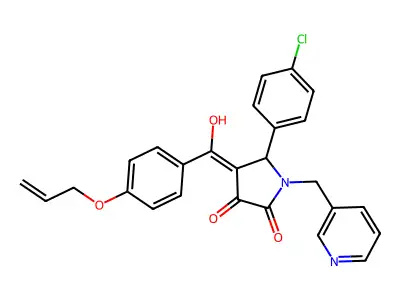 5-(4-chlorophenyl)-3-hydroxy-4-[4-(prop-2-en-1-yloxy)benzoyl]-1-[(pyridin-3-yl)methyl]-2,5-dihydro-1H-pyrrol-2-one structure