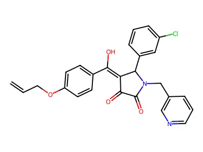 5-(3-chlorophenyl)-3-hydroxy-4-[4-(prop-2-en-1-yloxy)benzoyl]-1-[(pyridin-3-yl)methyl]-2,5-dihydro-1H-pyrrol-2-one structure