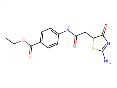 Ethyl 4-(2-(2-imino-4-oxothiazolidin-5-yl)acetamido)benzoate structure
