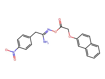 N'-{[(2-naphthyloxy)acetyl]oxy}-2-(4-nitrophenyl)ethanimidamide structure