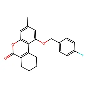 1-[(4-Fluorophenyl)methoxy]-3-methyl-7,8,9,10-tetrahydrobenzo[c]chromen-6-one structure