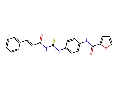 N-[4-({[(2E)-3-phenylprop-2-enoyl]carbamothioyl}amino)phenyl]furan-2-carboxamide structure