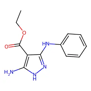 ethyl 5-amino-3-anilino-1H-pyrazole-4-carboxylate structure