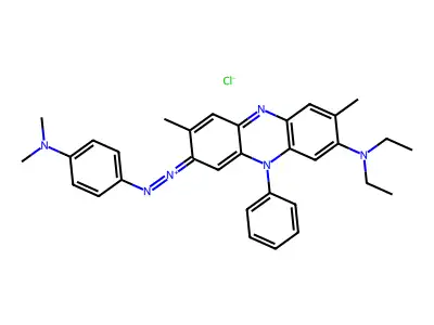 8-(4-dimethylaminophenyl)diazenyl-N,N-diethyl-3,7-dimethyl-10-phenyl-10aH-phenazin-2-amine structure