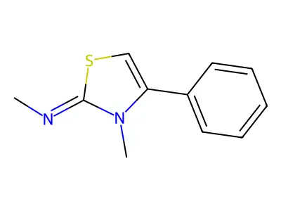Methanamine, N-(3-methyl-4-phenyl-2(3H)-thiazolylidene)- structure