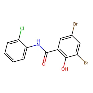 3,5-dibromo-N-(2-chlorophenyl)-2-hydroxybenzamide structure
