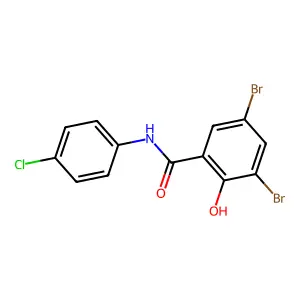 3,5-dibromo-N-(4-chlorophenyl)-2-hydroxybenzamide structure