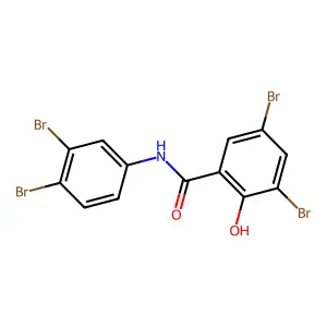 3,5-dibromo-N-(3,4-dibromophenyl)-2-hydroxybenzamide structure