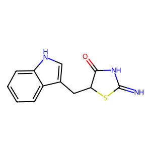 4(5H)-Thiazolone, 2-amino-5-(1H-indol-3-ylmethyl)- structure