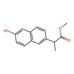2-(6-Hydroxy-naphthalen-2-yl)-propionic acid methyl ester structure