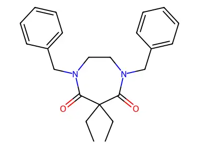 1H-1,4-Diazepine-5,7(4H,6H)-dione, 2,3-dihydro-1,4-dibenzyl-6,6-diethyl- structure