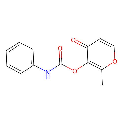 2-methyl-4-oxo-4H-pyran-3-yl phenylcarbamate structure