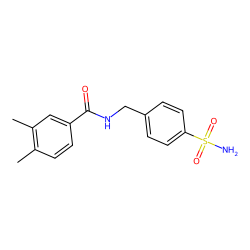 3,4-dimethyl-N-[(4-sulfamoylphenyl)methyl]benzamide structure