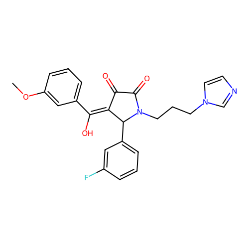 5-(3-fluorophenyl)-3-hydroxy-1-[3-(1H-imidazol-1-yl)propyl]-4-(3-methoxybenzoyl)-2,5-dihydro-1H-pyrrol-2-one structure
