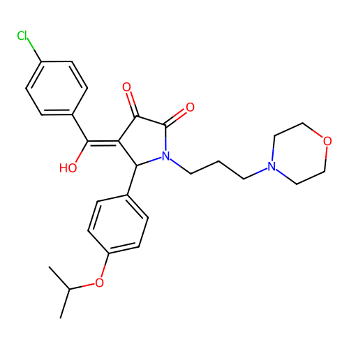 (4E)-4-[(4-chlorophenyl)-hydroxymethylidene]-1-(3-morpholin-4-ylpropyl)-5-(4-propan-2-yloxyphenyl)pyrrolidine-2,3-dione structure