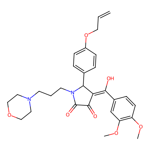 (4E)-4-[(3,4-dimethoxyphenyl)-hydroxymethylidene]-1-(3-morpholin-4-ylpropyl)-5-(4-prop-2-enoxyphenyl)pyrrolidine-2,3-dione structure