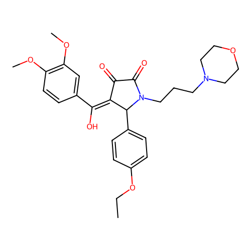(4E)-4-[(3,4-dimethoxyphenyl)-hydroxymethylidene]-5-(4-ethoxyphenyl)-1-(3-morpholin-4-ylpropyl)pyrrolidine-2,3-dione structure