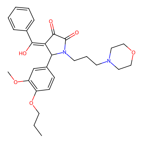 (4E)-4-[hydroxy(phenyl)methylidene]-5-(3-methoxy-4-propoxyphenyl)-1-(3-morpholin-4-ylpropyl)pyrrolidine-2,3-dione structure
