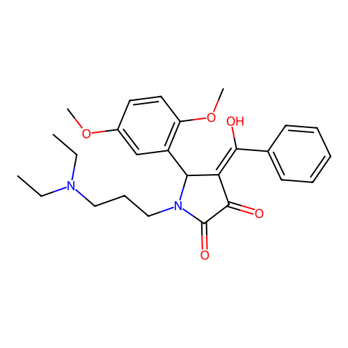 (4E)-1-[3-(diethylamino)propyl]-5-(2,5-dimethoxyphenyl)-4-[hydroxy(phenyl)methylidene]pyrrolidine-2,3-dione structure