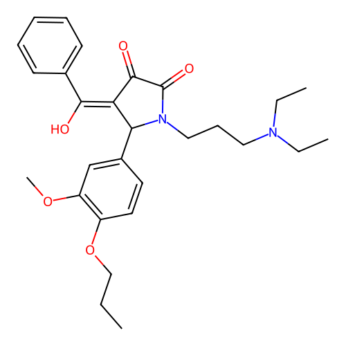 (4E)-1-[3-(diethylamino)propyl]-4-[hydroxy(phenyl)methylidene]-5-(3-methoxy-4-propoxyphenyl)pyrrolidine-2,3-dione structure