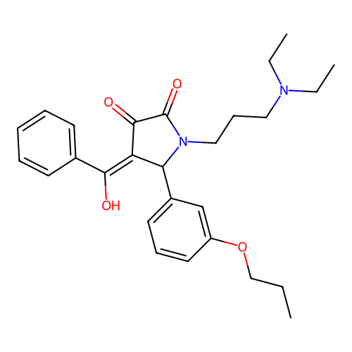 4-benzoyl-1-(3-(diethylamino)propyl)-3-hydroxy-5-(3-propoxyphenyl)-1H-pyrrol-2(5H)-one structure