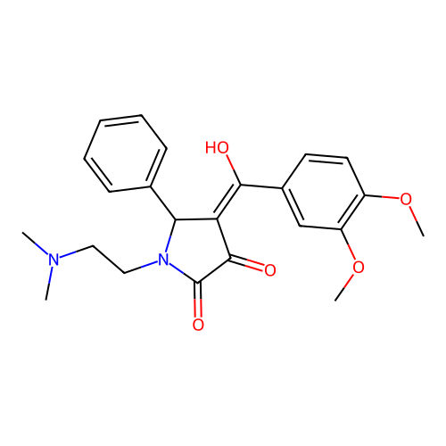 (4E)-4-[(3,4-dimethoxyphenyl)-hydroxymethylidene]-1-(2-dimethylaminoethyl)-5-phenylpyrrolidine-2,3-dione structure