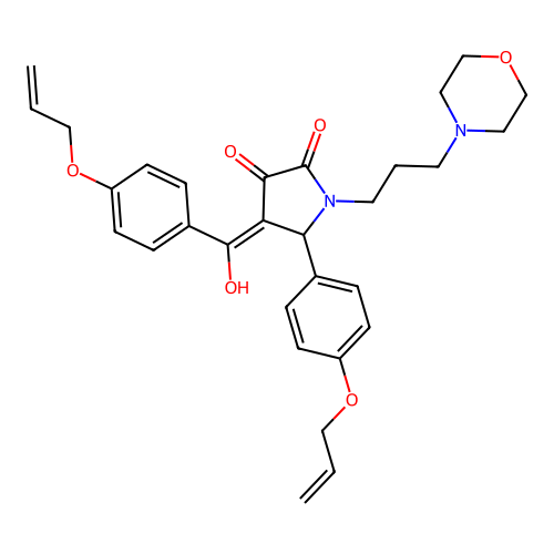 4-(4-(allyloxy)benzoyl)-5-(4-(allyloxy)phenyl)-3-hydroxy-1-(3-morpholinopropyl)-1H-pyrrol-2(5H)-one structure