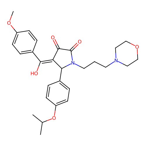 (4E)-4-[hydroxy-(4-methoxyphenyl)methylidene]-1-(3-morpholin-4-ylpropyl)-5-(4-propan-2-yloxyphenyl)pyrrolidine-2,3-dione structure