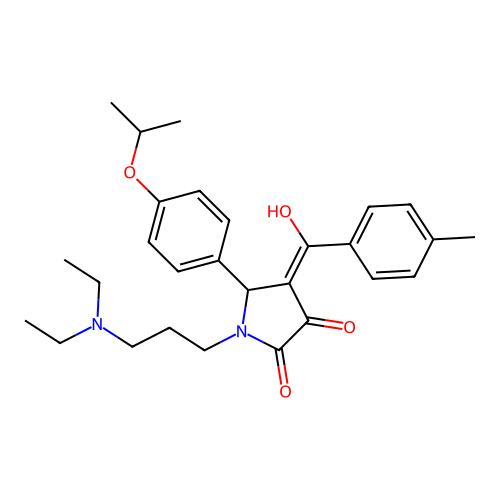 (4E)-1-[3-(diethylamino)propyl]-4-[hydroxy-(4-methylphenyl)methylidene]-5-(4-propan-2-yloxyphenyl)pyrrolidine-2,3-dione structure