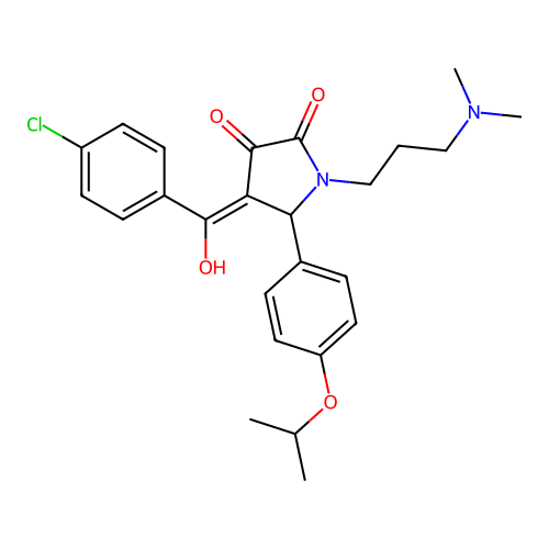(4E)-4-[(4-chlorophenyl)-hydroxymethylidene]-1-[3-(dimethylamino)propyl]-5-(4-propan-2-yloxyphenyl)pyrrolidine-2,3-dione structure