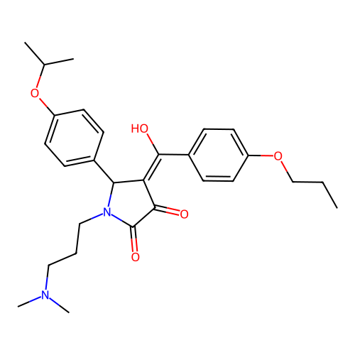 (4E)-1-[3-(dimethylamino)propyl]-4-[hydroxy-(4-propoxyphenyl)methylidene]-5-(4-propan-2-yloxyphenyl)pyrrolidine-2,3-dione structure