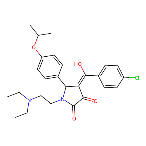 4-(4-chlorobenzoyl)-1-(2-(diethylamino)ethyl)-3-hydroxy-5-(4-isopropoxyphenyl)-1H-pyrrol-2(5H)-one structure