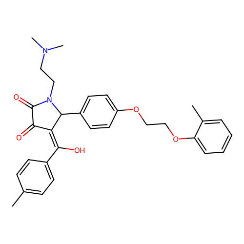 (4E)-1-(2-dimethylaminoethyl)-4-[hydroxy-(4-methylphenyl)methylidene]-5-[4-[2-(2-methylphenoxy)ethoxy]phenyl]pyrrolidine-2,3-dione structure