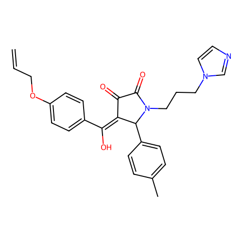 1-(3-(1H-imidazol-1-yl)propyl)-4-(4-(allyloxy)benzoyl)-3-hydroxy-5-(p-tolyl)-1H-pyrrol-2(5H)-one structure