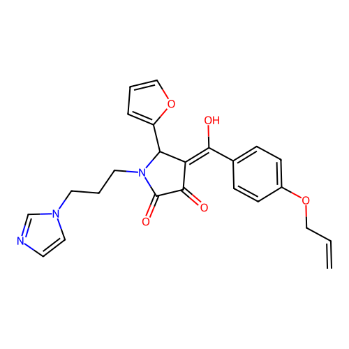 5-(furan-2-yl)-3-hydroxy-1-[3-(1H-imidazol-1-yl)propyl]-4-[4-(prop-2-en-1-yloxy)benzoyl]-2,5-dihydro-1H-pyrrol-2-one structure