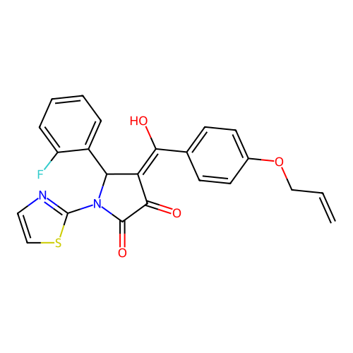 5-(2-fluorophenyl)-3-hydroxy-4-[4-(prop-2-en-1-yloxy)benzoyl]-1-(1,3-thiazol-2-yl)-2,5-dihydro-1H-pyrrol-2-one structure