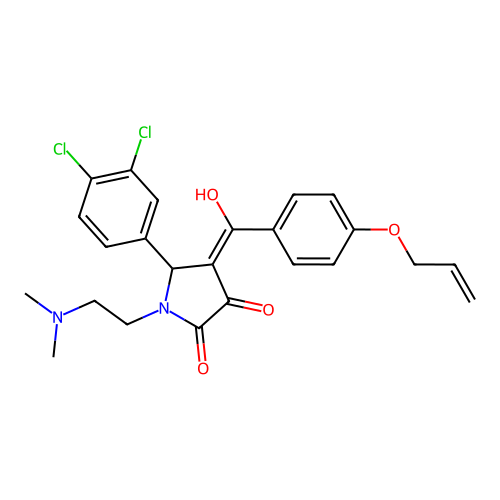 4-(4-(allyloxy)benzoyl)-5-(3,4-dichlorophenyl)-1-(2-(dimethylamino)ethyl)-3-hydroxy-1H-pyrrol-2(5H)-one structure