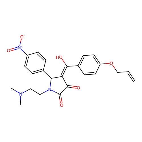 4-(4-(allyloxy)benzoyl)-1-(2-(dimethylamino)ethyl)-3-hydroxy-5-(4-nitrophenyl)-1H-pyrrol-2(5H)-one structure