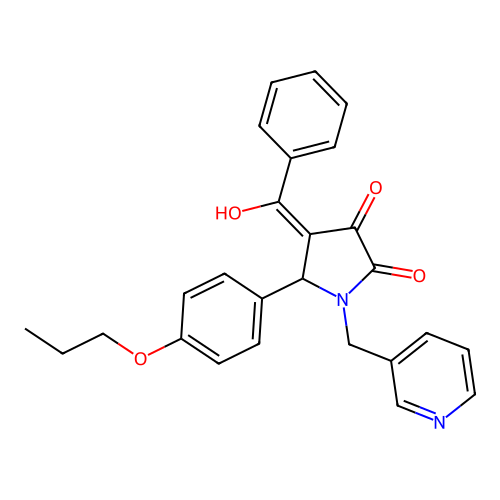 4-benzoyl-3-hydroxy-5-(4-propoxyphenyl)-1-(pyridin-3-ylmethyl)-1H-pyrrol-2(5H)-one structure