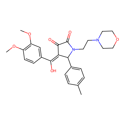 4-(3,4-dimethoxybenzoyl)-3-hydroxy-1-(2-morpholinoethyl)-5-(p-tolyl)-1H-pyrrol-2(5H)-one structure