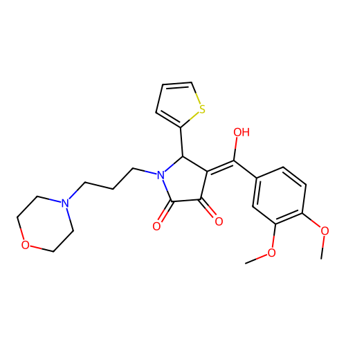 4-(3,4-dimethoxybenzoyl)-3-hydroxy-1-(3-morpholinopropyl)-5-(thiophen-2-yl)-1H-pyrrol-2(5H)-one structure