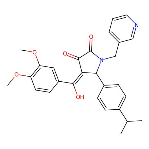 4-(3,4-dimethoxybenzoyl)-3-hydroxy-5-[4-(propan-2-yl)phenyl]-1-[(pyridin-3-yl)methyl]-2,5-dihydro-1H-pyrrol-2-one structure