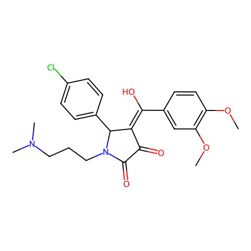5-(4-chlorophenyl)-4-(3,4-dimethoxybenzoyl)-1-(3-(dimethylamino)propyl)-3-hydroxy-1H-pyrrol-2(5H)-one structure