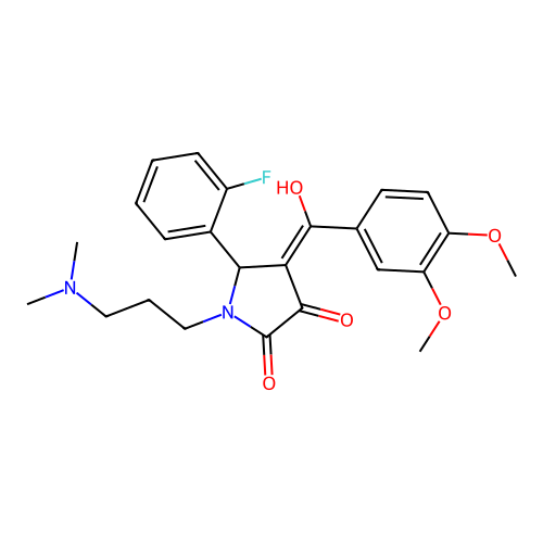 4-(3,4-dimethoxybenzoyl)-1-(3-(dimethylamino)propyl)-5-(2-fluorophenyl)-3-hydroxy-1H-pyrrol-2(5H)-one structure